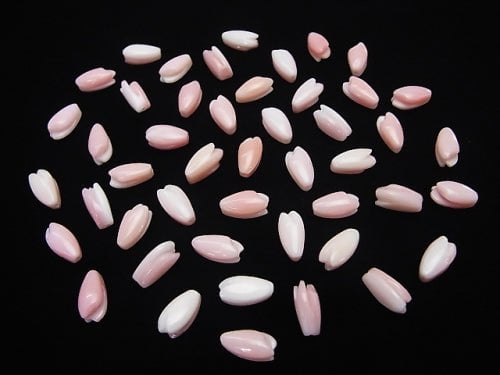 [Video] Queen Conch Shell AAA - Flower Bud 10x5x5mm [Half Drilled Hole] 2pcs