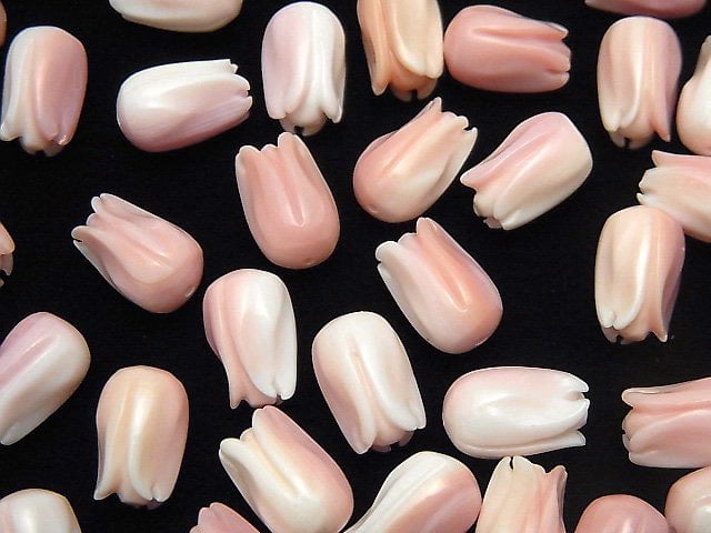 [Video] Queen Conch Shell AAA - Flower Bud 11x7x7mm [Half Drilled Hole] 2pcs