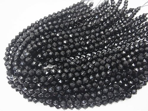 High quality! 1strand $8.79! Onyx AAA Star Faceted Round 8mm 1strand beads (aprx.15inch / 37cm)