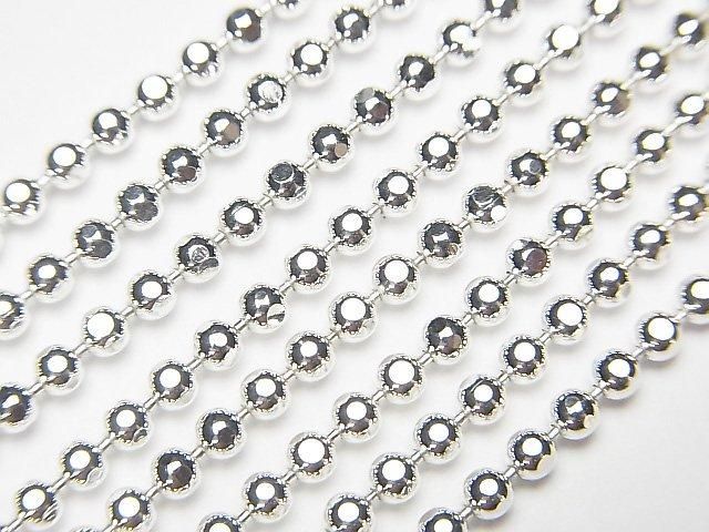 Silver 925 Cut Ball Chain 2.5mm Pure Silver Finish [45cm][50cm][60cm] Necklace 1pc