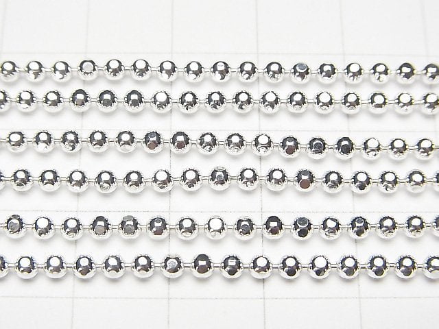 Silver925 Cut Ball Chain 2.5mm Pure Silver Finish [45cm][50cm][60cm] Necklace 1pc