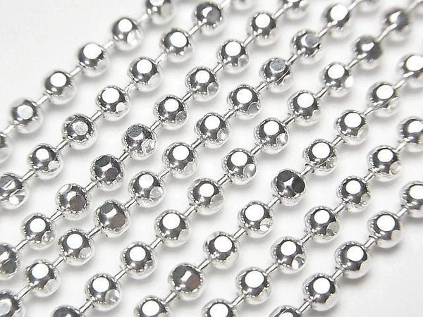 Silver925 Cut Ball Chain 3mm Pure Silver Finish [45cm][50cm] Necklace 1pc