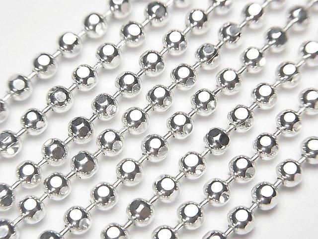 Silver925 Cut Ball Chain 3mm Pure Silver Finish [45cm][50cm][60cm] Necklace 1pc