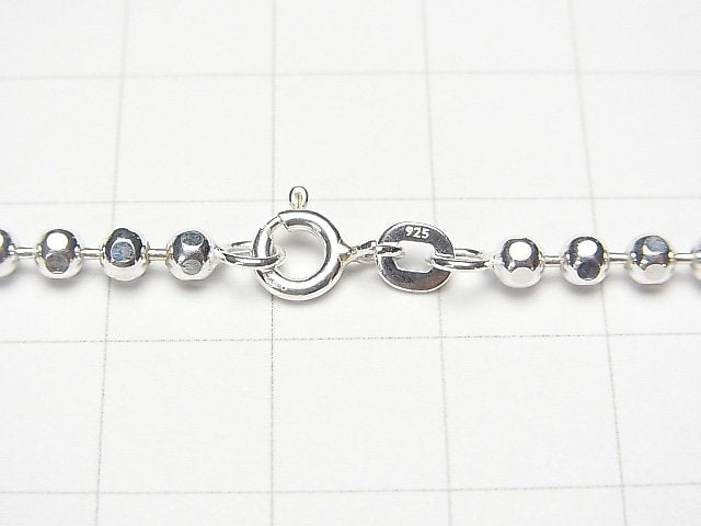 Silver925 Cut Ball Chain 3mm Pure Silver Finish [45cm][50cm][60cm] Necklace 1pc