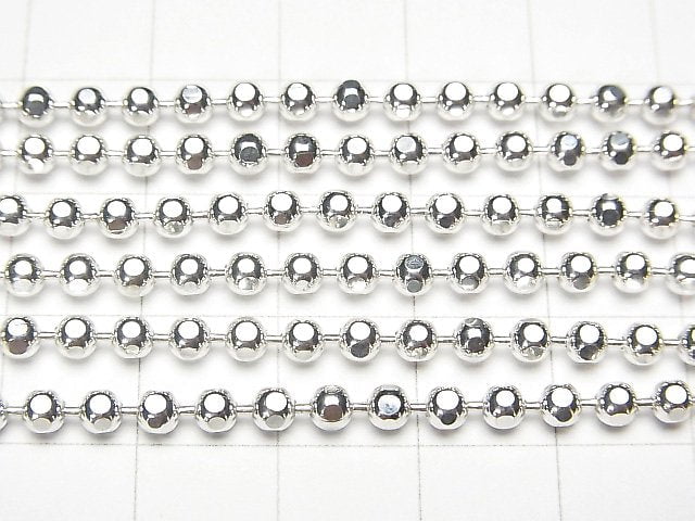 Silver925 Cut Ball Chain 3mm Pure Silver Finish [45cm][50cm][60cm] Necklace 1pc
