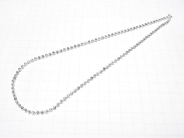 Silver925 Cut Ball Chain 3mm Pure Silver Finish [45cm][50cm][60cm] Necklace 1pc