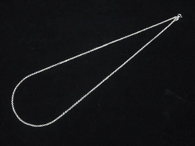 Silver925 Rolo Chain 1.6mm Rhodium Plated [40cm][45cm][50cm][60cm] Necklace 1pc