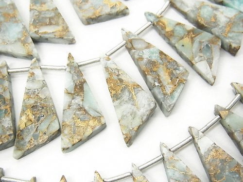 Copper Turquoise & Amazonite, Triangle Gemstone Beads