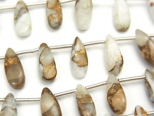 Calcite, Copper Turquoise & Amazonite, Pear Shape Gemstone Beads