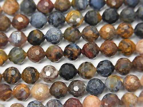 [Video] High Quality!  Pietersite AAA- Faceted Round 5.5mm  half or 1strand beads (aprx.15inch/37cm)