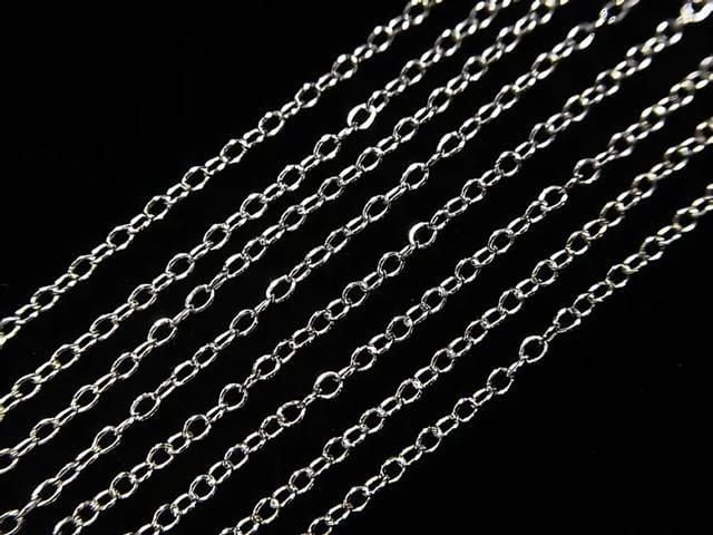 Silver 925 Cable Chain 1.1mm Rhodium Plated [40cm][45cm][50cm] Necklace 1pc