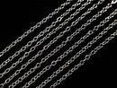 Silver925 Cable Chain 1.1mm Rhodium Plated [40cm][45cm][50cm] Necklace 1pc
