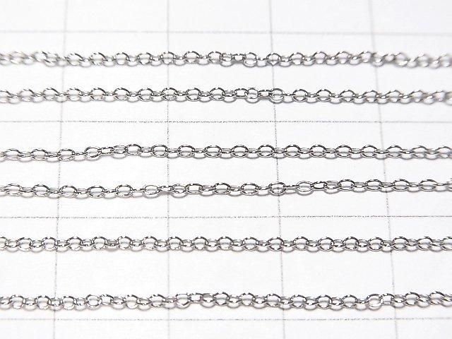 Silver 925 Cable Chain 1.1mm Rhodium Plated [40cm][45cm][50cm] Necklace 1pc