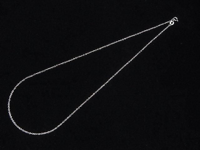 Silver 925 Cable Chain 1.1mm Rhodium Plated [40cm][45cm][50cm] Necklace 1pc