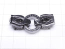 [Video] Metal Parts Leopard Motif with CZ Clasp Black (Gunmetal) 1pc