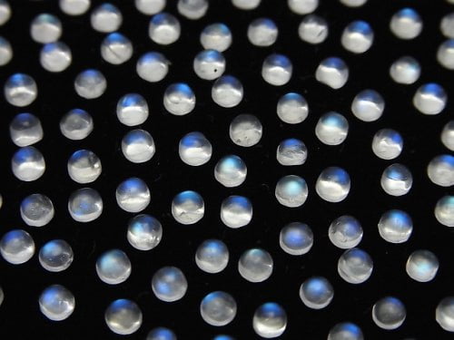 [Video] High Quality Rainbow Moonstone AAA Round Cabochon 3x3mm 10pcs