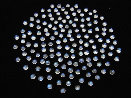 [Video] High Quality Rainbow Moonstone AAA Round Cabochon 3x3mm 10pcs