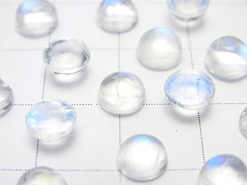 [Video] High Quality Rainbow Moonstone AAA Round Cabochon 6x6mm 3pcs $11.79!