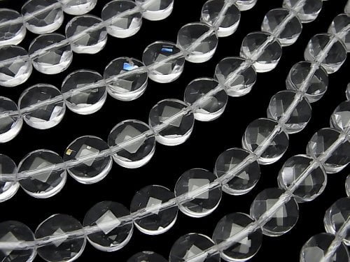 [Video] Crystal AAA Faceted Coin 10x10x5mm half or 1strand beads (aprx.15inch / 38cm)