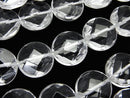 Coin, Crystal Quartz Gemstone Beads