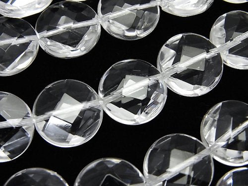 Coin, Crystal Quartz Gemstone Beads