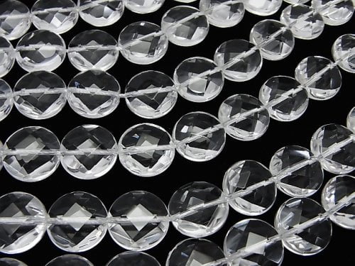 [Video] Crystal AAA Faceted Coin 12x12x6mm 1/4 or 1strand beads (aprx.14inch / 35cm)