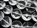 Coin, Crystal Quartz Gemstone Beads