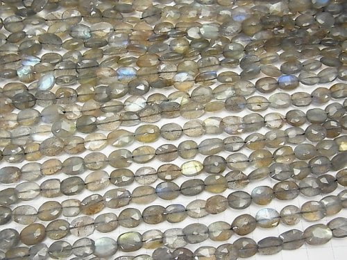 [Video]Labradorite AA++ Faceted Oval 1strand beads (aprx.13inch/31cm)