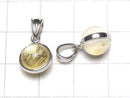 Meteorite (Muonionalusta) Pendant Round 8mm Yellow Gold Silver925