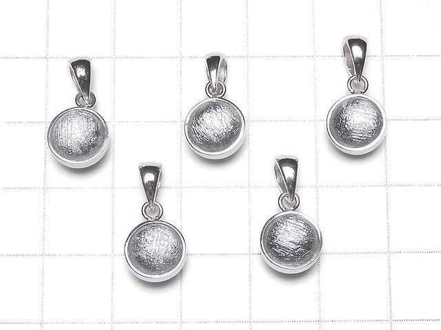 [Video]Meteorite (Muonionalusta) Pendant Round 8mm Silver925
