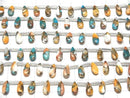 [Video] Oyster Copper Turquoise Pear shape (Smooth) 12x5mm half or 1strand (12pcs)