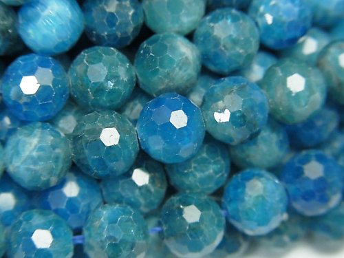 Apatite, Faceted Round Gemstone Beads