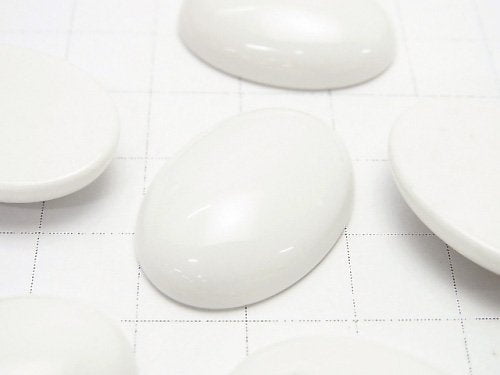 [Video] White Onyx AAA Oval Cabochon 25x18mm 1pc