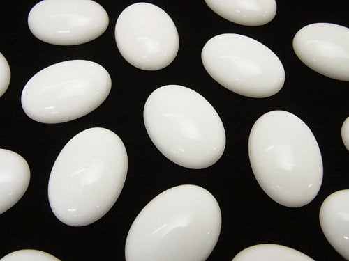 [Video] White Onyx AAA Oval Cabochon 25x18mm 1pc