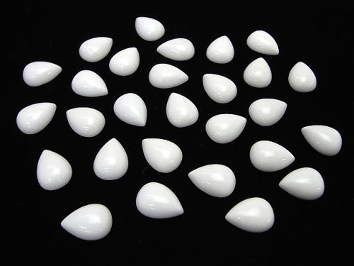 [Video] White Onyx AAA Pear shape Cabochon 14x10mm 2pcs