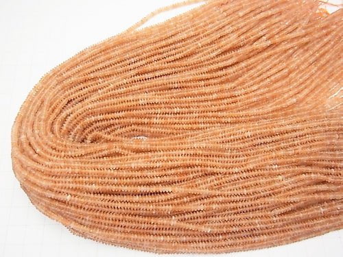 1strand $7.79! Tanzania Sunstone AA + Faceted Button Roundel 3x3x1.5mm 1strand beads (aprx.15inch / 38cm)