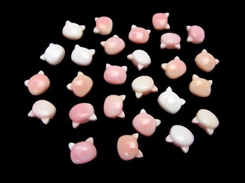 [Video] Queen Conch Shell AAA Cat Motif 10x9mm [Horizontal hole] 1pc