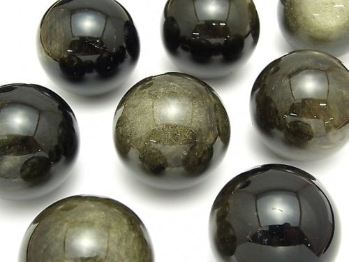 [Video] Golden Sheen Obsidian AAA Sphere, Round 40mm 1pc