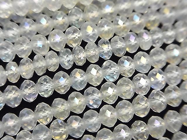 水藍色刻面圓鈕狀小珠 4x4x3毫米 1串（約15英吋/36公分長）高品質！