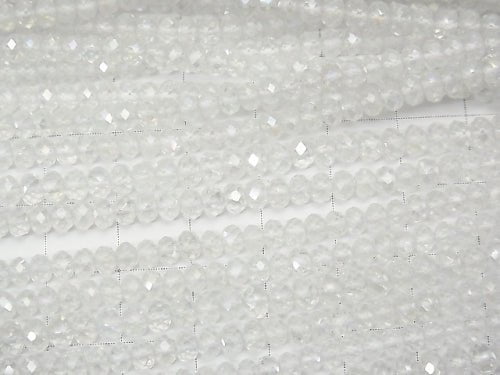 [Video] High Quality! Aqua Crystal  Faceted Button Rondelle 4x4x2.5mm 1strand beads (aprx.15inch/38cm)