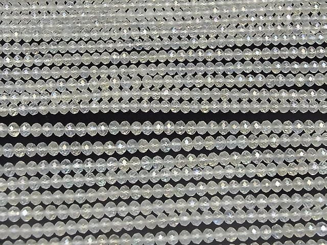 水藍色刻面圓鈕狀小珠 4x4x3毫米 1串（約15英吋/36公分長）高品質！