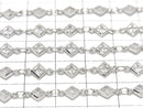 Metal parts CZDiamond Faceted chain Silver color 10cm