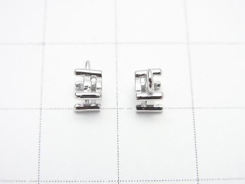 [Video] Silver925 Charm, Pendant Frame Round Faceted 4mm Rhodium Plated 1pc