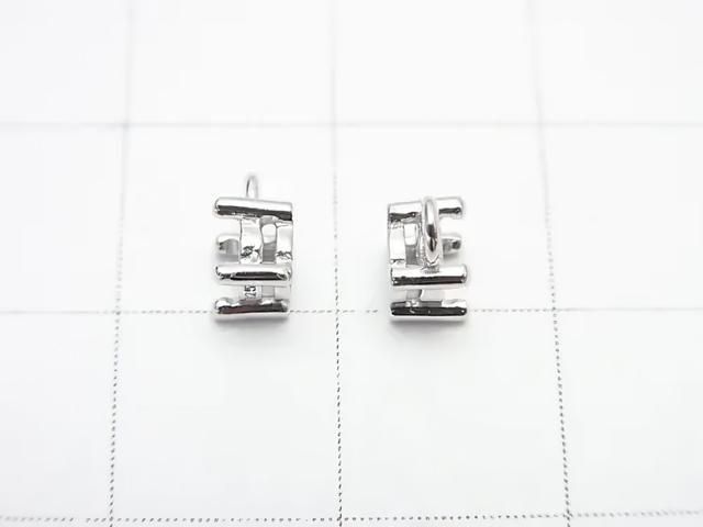 925 純銀圓形刻面 4 毫米鍍銠吊墜框 1 件