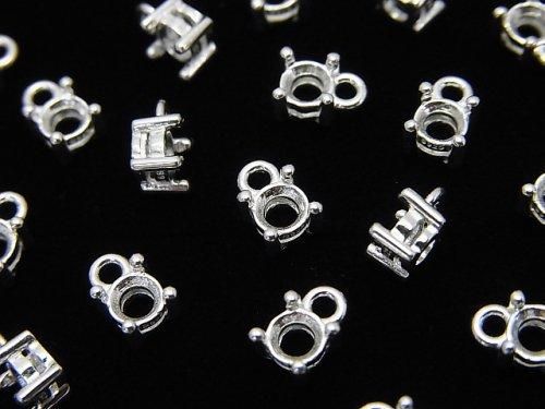 [Video] Silver925 Charm, Pendant Frame Round Faceted 4mm No Coating 1pc