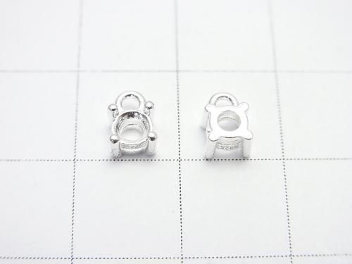 [Video] Silver925 Charm, Pendant Frame Round Faceted 4mm No Coating 1pc
