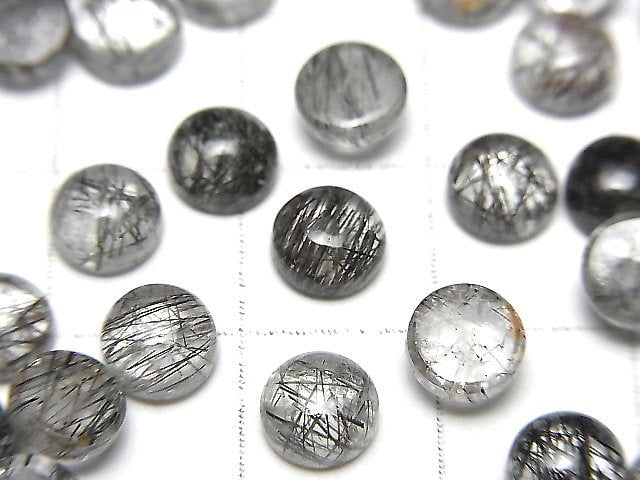 [Video] High Quality Tourmaline Quartz AAA- Round Cabochon 6x6mm 5pcs