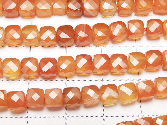 [Video] High Quality! 1strand $13.99! Mix Carnelian Cube Shape 5x5x5mm 1strand beads (aprx.15inch / 38cm)