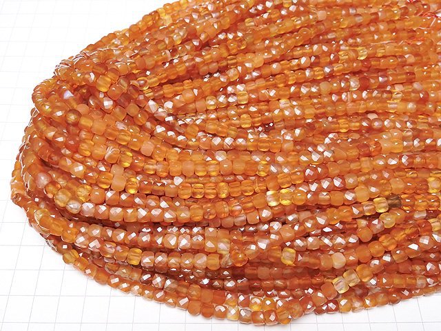 [Video] High Quality! 1strand $13.99! Mix Carnelian Cube Shape 5x5x5mm 1strand beads (aprx.15inch / 38cm)