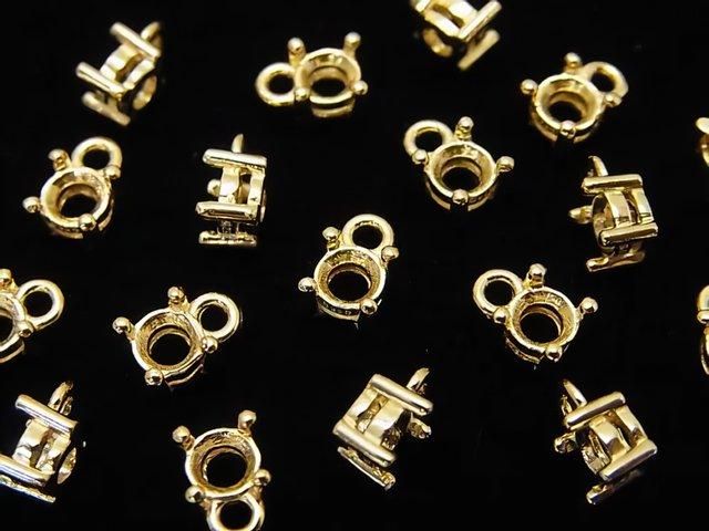 [Video] Silver925 Charm, Pendant Frame Round Faceted 4mm, 18KGP 1pc